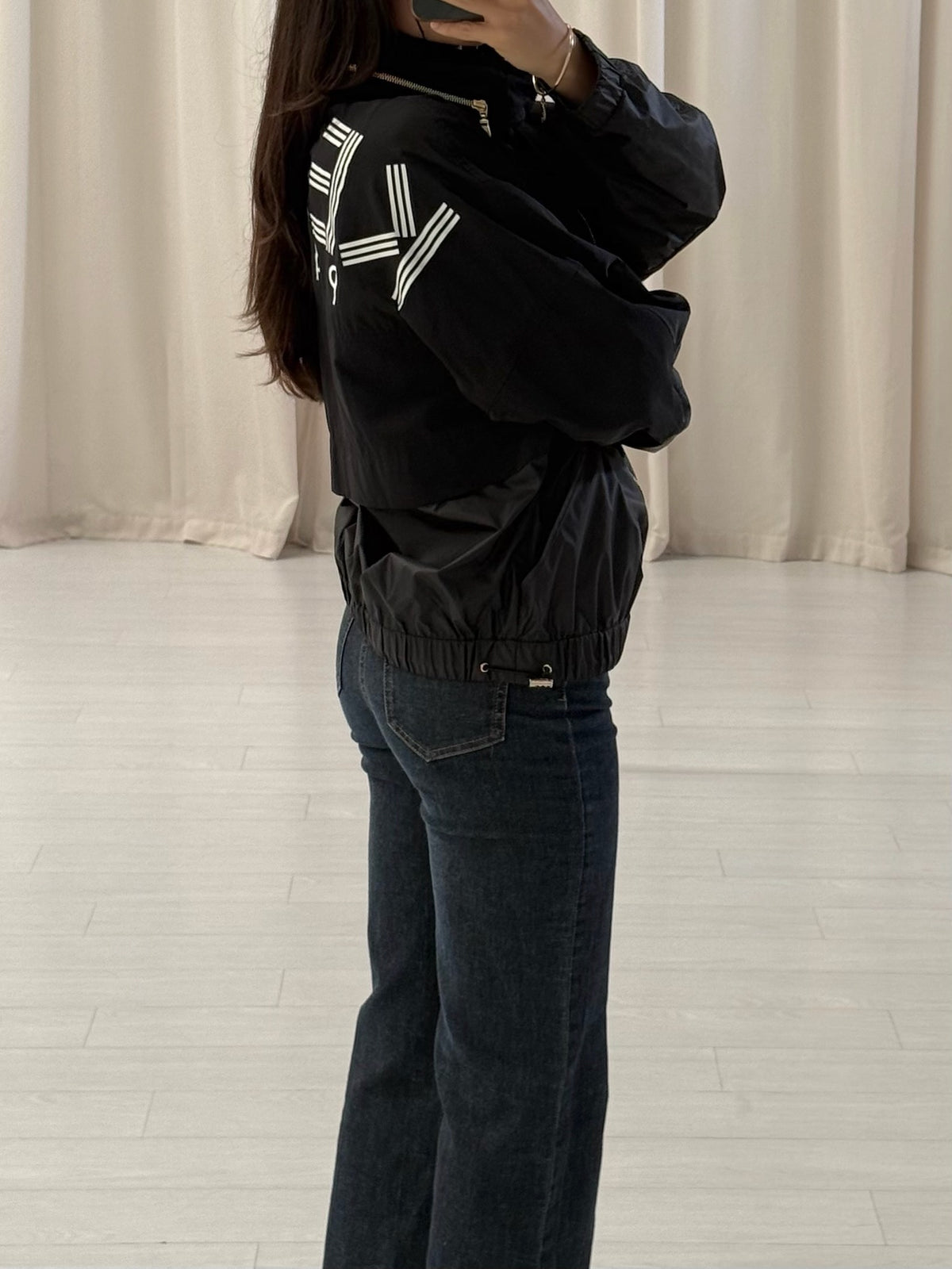 Black Logo Windbreaker Jacket