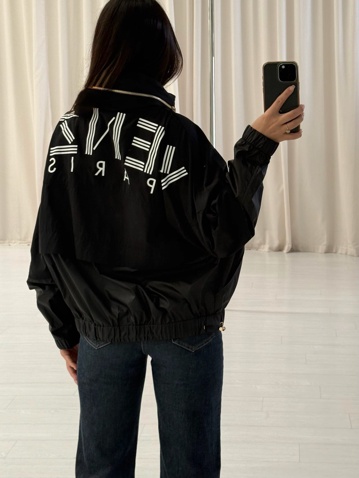 Black Logo Windbreaker Jacket